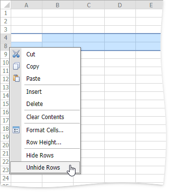 EUD_ASPxSpreadsheet_UnhideRowsContext